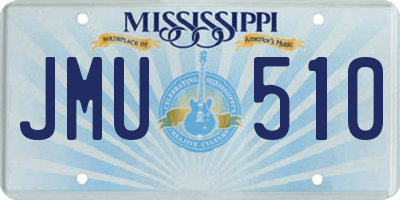 MS license plate JMU510