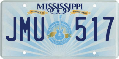 MS license plate JMU517
