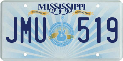 MS license plate JMU519