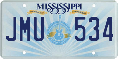 MS license plate JMU534