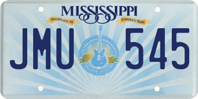 MS license plate JMU545