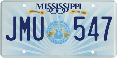 MS license plate JMU547