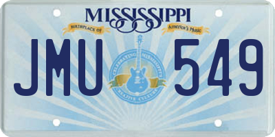 MS license plate JMU549