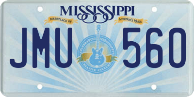 MS license plate JMU560