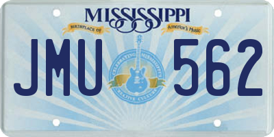 MS license plate JMU562