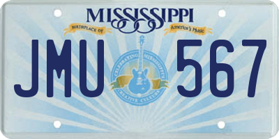 MS license plate JMU567