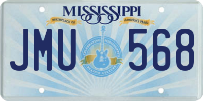 MS license plate JMU568