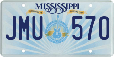 MS license plate JMU570