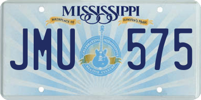 MS license plate JMU575