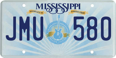 MS license plate JMU580