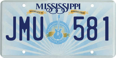 MS license plate JMU581