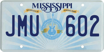 MS license plate JMU602