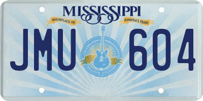 MS license plate JMU604