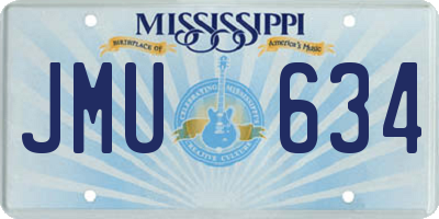 MS license plate JMU634