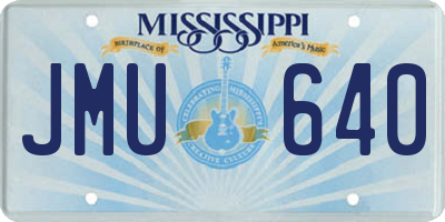 MS license plate JMU640