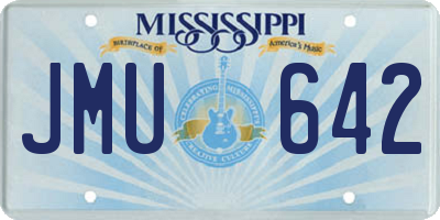 MS license plate JMU642