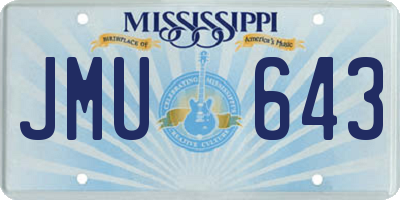 MS license plate JMU643