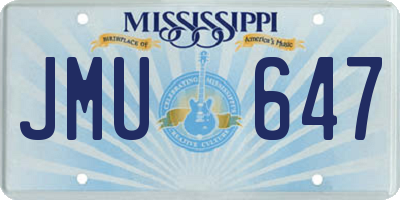 MS license plate JMU647