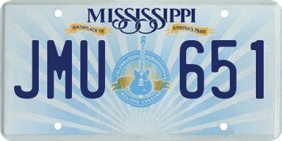 MS license plate JMU651