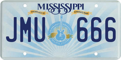 MS license plate JMU666