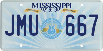 MS license plate JMU667
