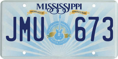 MS license plate JMU673