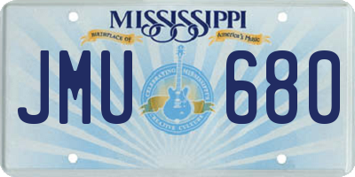 MS license plate JMU680