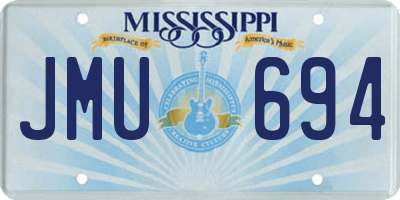 MS license plate JMU694
