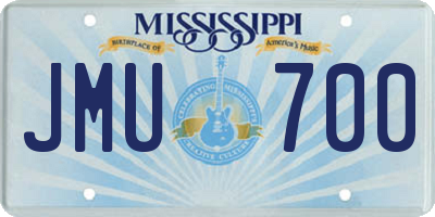 MS license plate JMU700