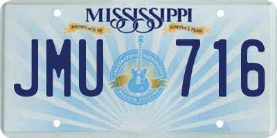 MS license plate JMU716