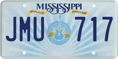 MS license plate JMU717