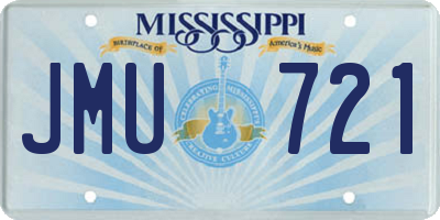 MS license plate JMU721