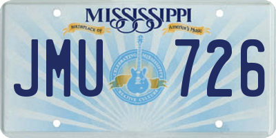 MS license plate JMU726