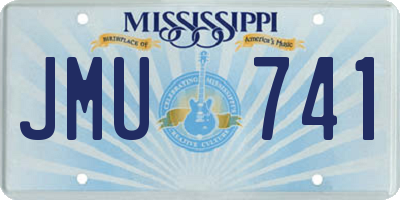 MS license plate JMU741