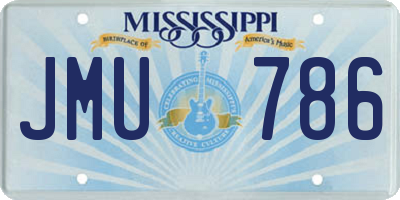 MS license plate JMU786