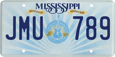 MS license plate JMU789