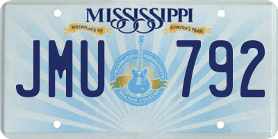 MS license plate JMU792