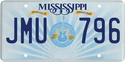 MS license plate JMU796