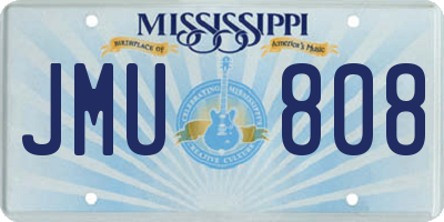 MS license plate JMU808