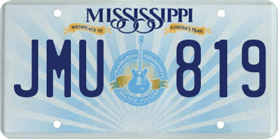 MS license plate JMU819