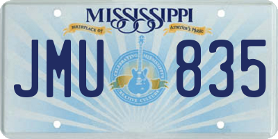 MS license plate JMU835