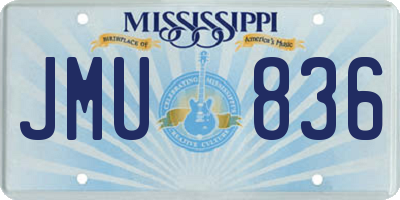 MS license plate JMU836