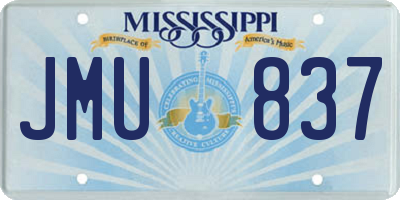 MS license plate JMU837