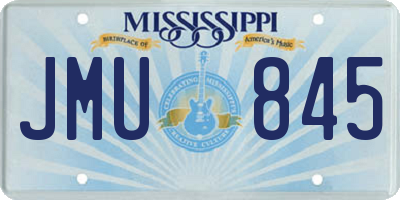 MS license plate JMU845