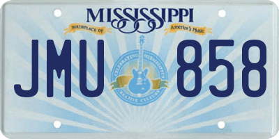 MS license plate JMU858