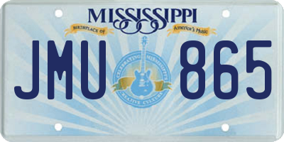MS license plate JMU865