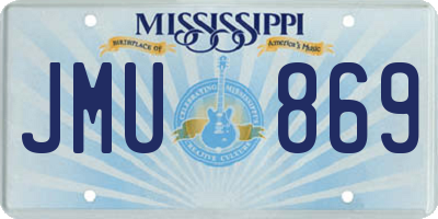 MS license plate JMU869