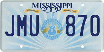 MS license plate JMU870