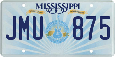 MS license plate JMU875