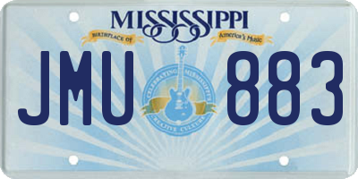 MS license plate JMU883